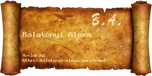 Balatonyi Alexa névjegykártya